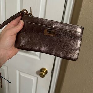 Kate Spade Metallic Brown Clutch